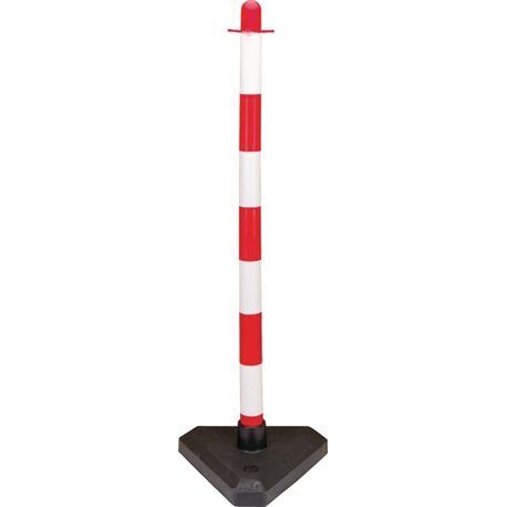 Słupek wygrodzeniowy z podstawą 86 cm czerwono-biały