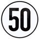 Naklejka z ograniczeniem prędkości pojazdu: 50 km/h Ø 200 mm BF50