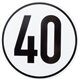 Tablica ograniczenia prędkości 40 km/h aluminiowa fi 200 mm