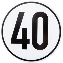 Tablica ograniczenia prędkości 40 km/h aluminiowa fi 200 mm