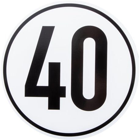 Tablica ograniczenia prędkości 40 km/h aluminiowa fi 200 mm