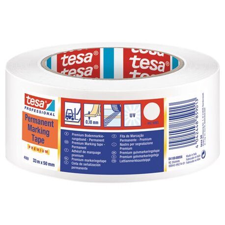Taśma do znakowania podłóg PCW, biała, 33 m x 50 mm, TesaFLEX® T041690005693 4042448859013