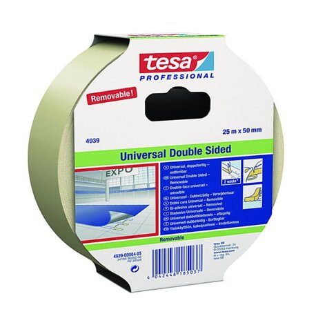 Taśma dwustronna samoprzylepna, 4939 usuwalna, 50 mm x 25 m, Tesa® T049390000600 4042448186232