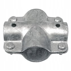 Obejma krzyżakowa dwuczęściowa wygrodzenia 2" x 1 1/2" ze śrubami