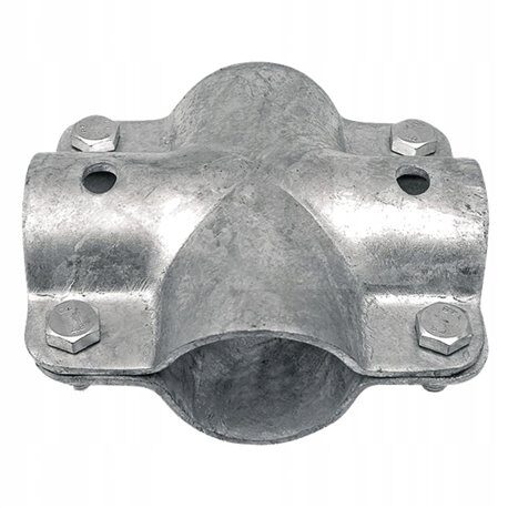 Obejma krzyżakowa dwuczęściowa wygrodzenia 2" x 1 1/2" ze śrubami