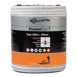 Taśma szeroka PowerLine 20 mm 200 m biała