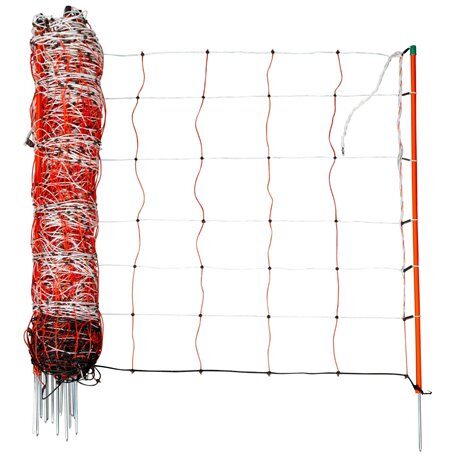Siatka dla owiec TopLine Net, 50m, 90 cm, poj. szpic, biało-pomarańczowa, Kerbl