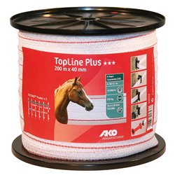 Taśma do pastucha AKO TopLine Plus 40 mm / 200 m biało-czerwona