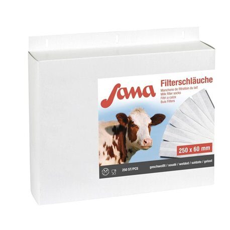 Filtry rurowe do mleka Sana, 320 x 57 mm, klejone 75g,  250 szt., Kerbl