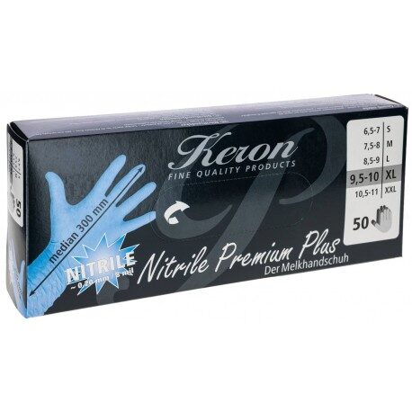 Rękawice nitrylowe Nitrile Premium Plus, rozmiar XXL, niebieske, 50 szt., Kerbl 153079