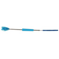 Podwójna szczotka do gum strzykowych, kołnierzowa i prosta, 51 cm, niebieski 01-5845
