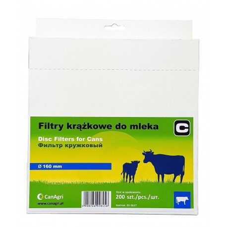 Filtr krążkowy do mleka, śr. 200 mm, 200 szt., Canagri 01-5615