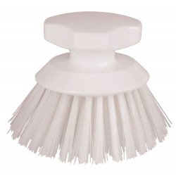Szczotka okrągła z rączką, śr. 12 cm, biały, poliester, Kerbl 151783