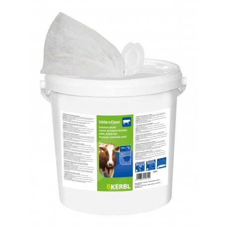 Tekstylne ręczniki do wymion w wiadrze Uddero Clean, 20 x 20 cm, 1000 szt., Kerbl 15815