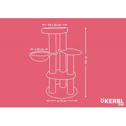 Drapak dla kota, Benji, 70 x70 x 146 cm, szaro/brązowy, Kerbl 84450