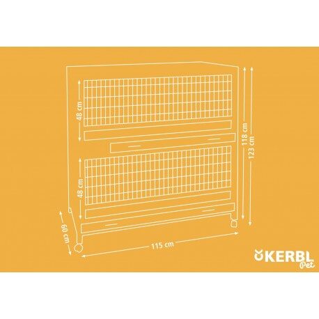 Klatka dla gryzoni Indoor Deluxe, drewniana, 115 x 60 x 118 cm, Kerbl 81703