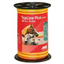 Taśma ogrodzeniowa TOP LINE PLUS Tricond, 200 m x 10 mm, żółto-pomarańczowa, AKO 449568