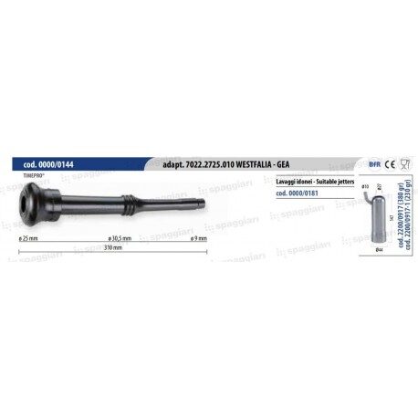 Guma strzykowa typ Westfalia WK2 7022.2725.010, 25 mm, 9 mm, 4szt., Spaggiari 00000144