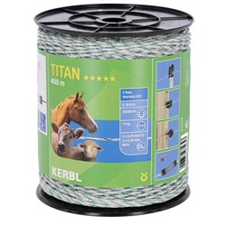 Plecionka ogrodzeniowa TITAN, 400 m x 2,2 mm, biało-zielona, Kerbl