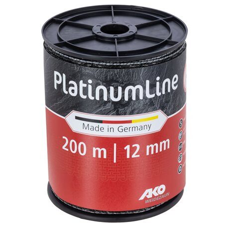 Taśma do pastucha AKO PlatinumLine 12 mm 200 m czarno-biała