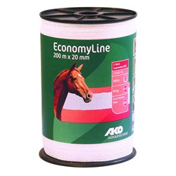 Taśma ogrodzeniowa ECONOMY 200 m x 20 mm, biała, AKO