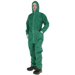 Kombinezon ochronny Basic, zielony, roz. XXL, z kapturem, Kerbl