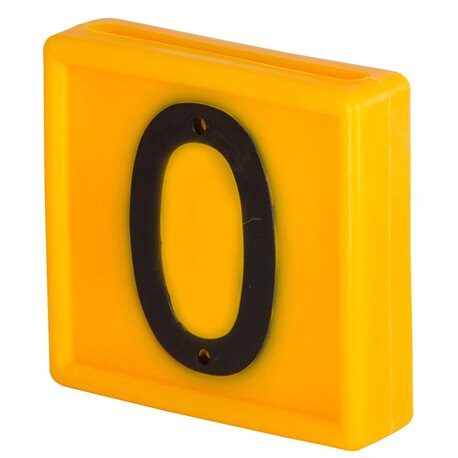 Numer do obroży dla bydła "0", 10szt., żółty, Kerbl