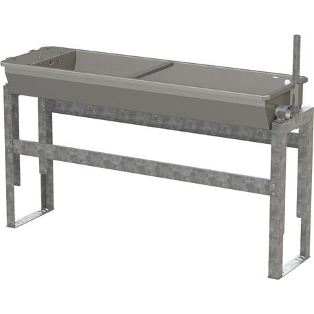 Poidło korytowe ze stali nierdzewnej, 30 l, 1 m, ogrzewanie 100 W, montaż podłogowy, Kerbl