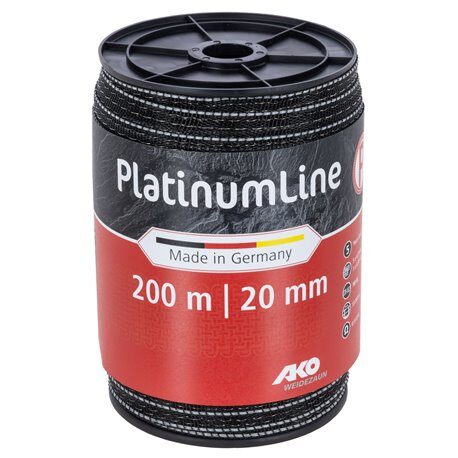 Taśma do pastucha PlatinumLine 20 mm 200 m czarno-biała AKO