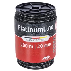 Taśma do pastucha AKO PlatinumLine 20 mm 200 m czarno-biała