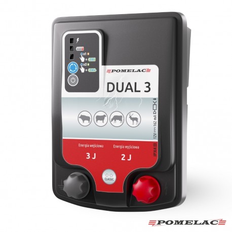 Pastuch elektryczny uniwersalny 2 J do 18 km Pomelac DUAL 3