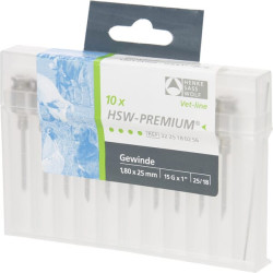 Igły weterynaryjne gwintowane HSW-Premium 1,8 × 25 mm 10 szt.