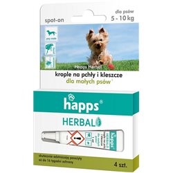 Herbal - krople na pchły i kleszcze dla małych psów, 5-10kg